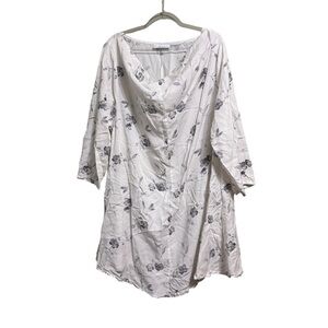 BRYN WALKER SZ XL WHITE PATTERN TUNIC COWL TYPE NECK